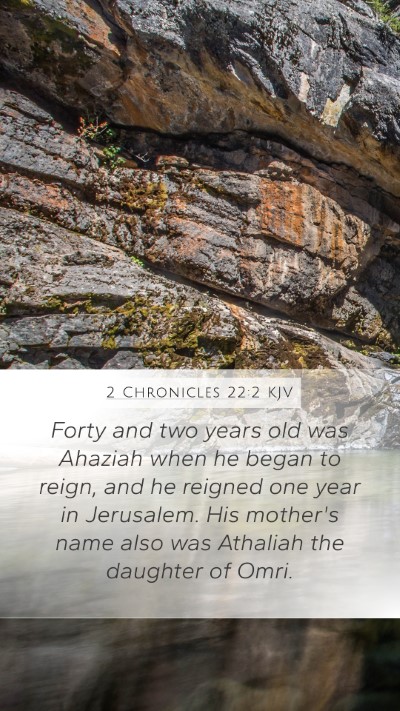2 Chronicles 22:2 KJV Bible Verse Image