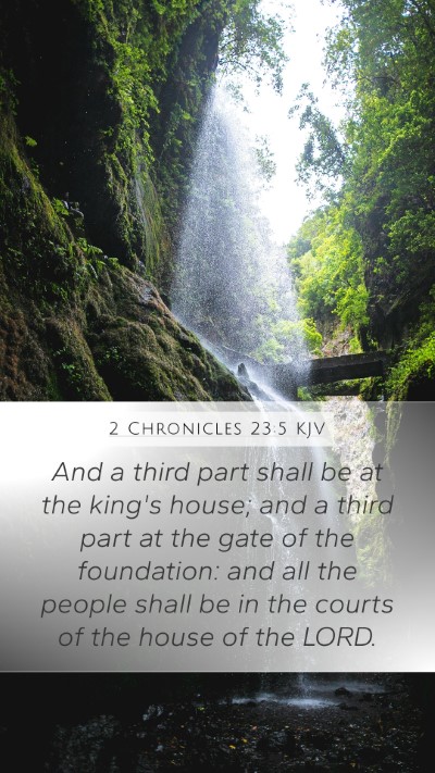 2 Chronicles 23:5 KJV Bible Verse Image