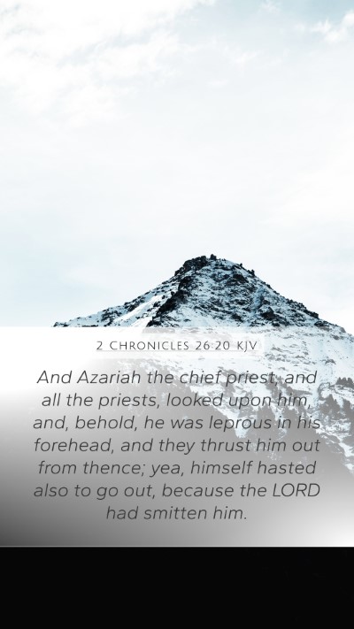 2 Chronicles 26:20 KJV Bible Verse Image