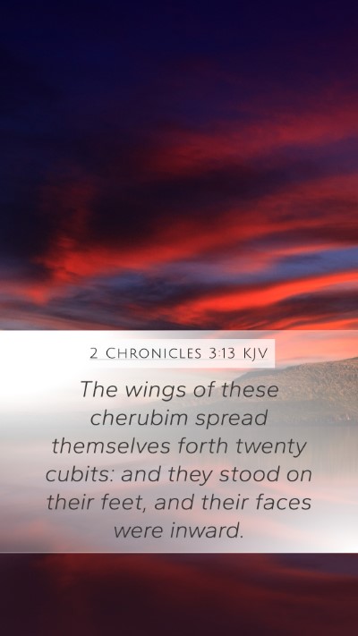 2 Chronicles 3:13 KJV Mobile Phone Wallpaper - The wings of these cherubim spread themselves - Mobile Bible Verse Wallpaper