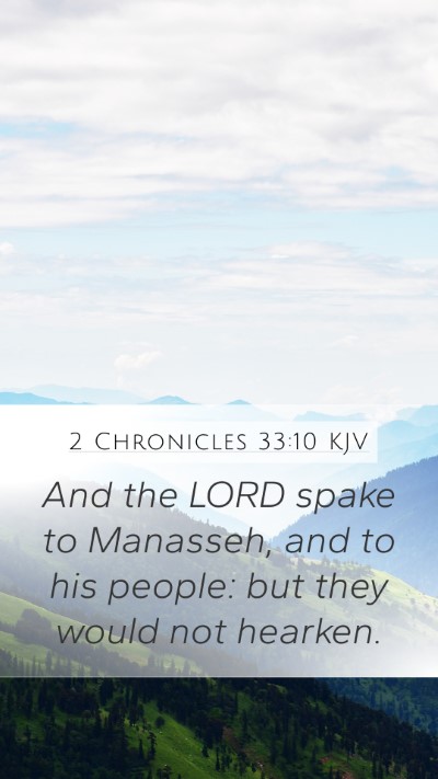 2 Chronicles 33:10 KJV Bible Verse Image