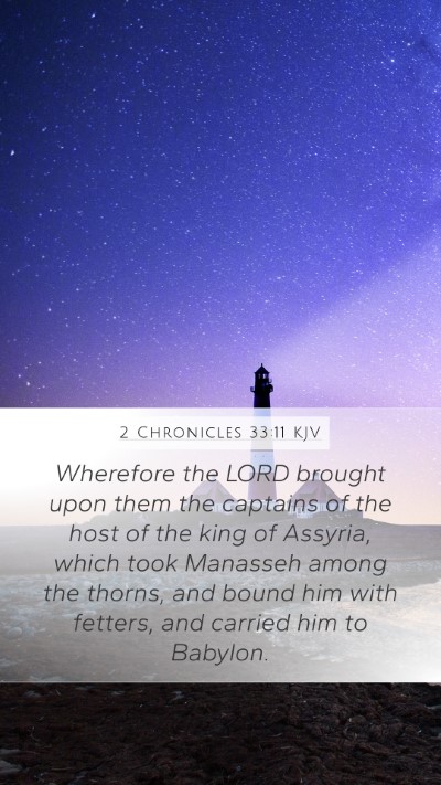 2 Chronicles 33:11 KJV Bible Verse Image