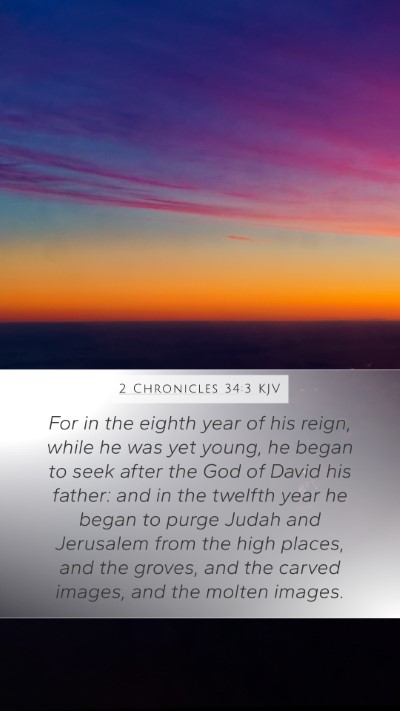 2 Chronicles 34:3 KJV Bible Verse Image