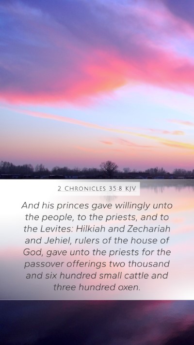 2 Chronicles 35:8 KJV Bible Verse Image