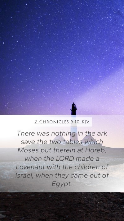 2 Chronicles 5:10 KJV Bible Verse Image