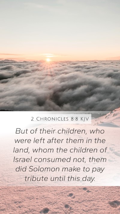2 Chronicles 8:8 KJV Mobile Phone Wallpaper - But of their children, who were left after them - Mobile Bible Verse Wallpaper