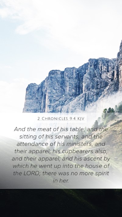 2 Chronicles 9:4 KJV Bible Verse Image