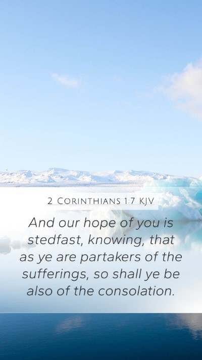 2 Corinthians 1:7 KJV Bible Verse Image