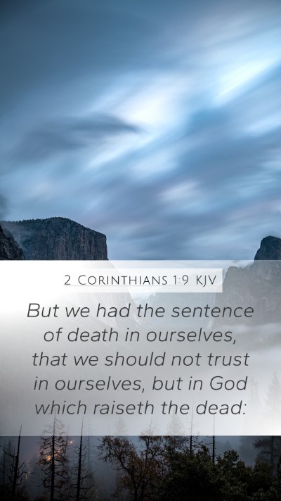 2 Corinthians 1:9 KJV Bible Verse Image