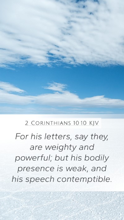 2 Corinthians 10:10 KJV Bible Verse Image