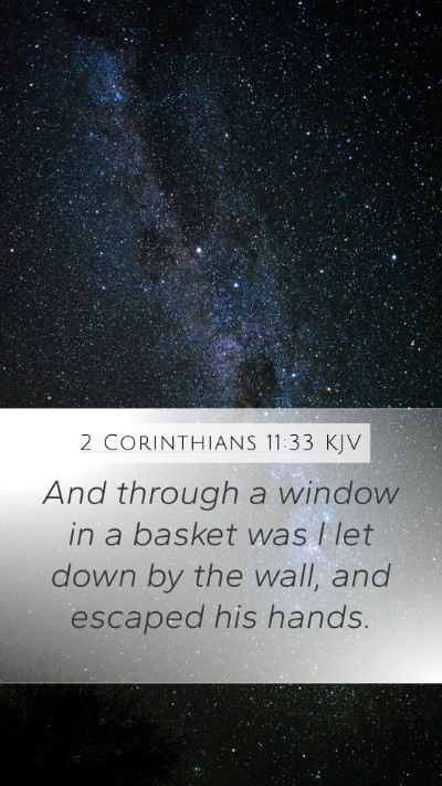 2 Corinthians 11:33 KJV Bible Verse Image