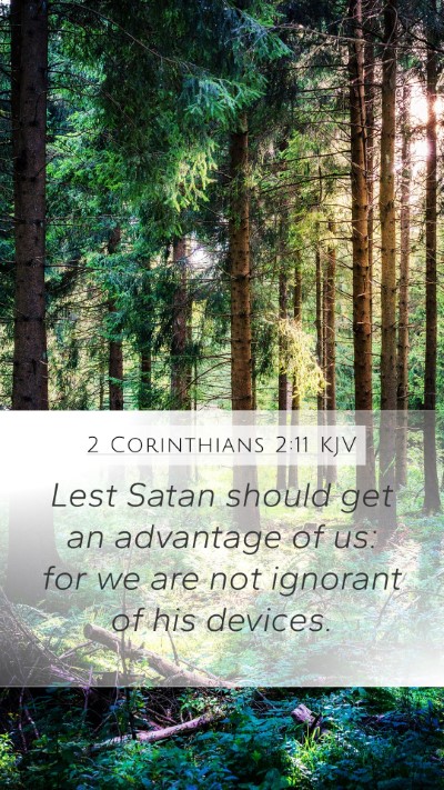 2 Corinthians 2:11 KJV Bible Verse Image