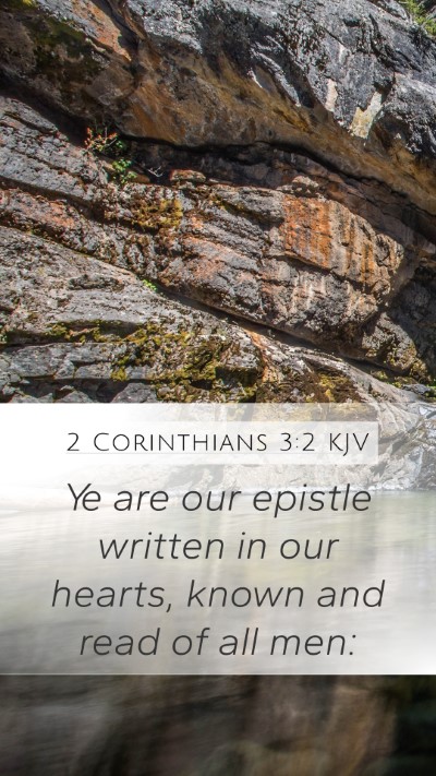 2 Corinthians 3:2 KJV Mobile Phone Wallpaper - Ye are our epistle written in our hearts, known - Mobile Bible Verse Wallpaper