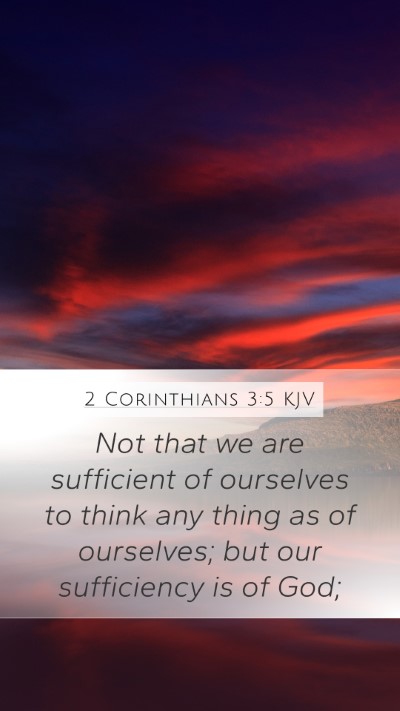 2 Corinthians 3:5 KJV Bible Verse Image