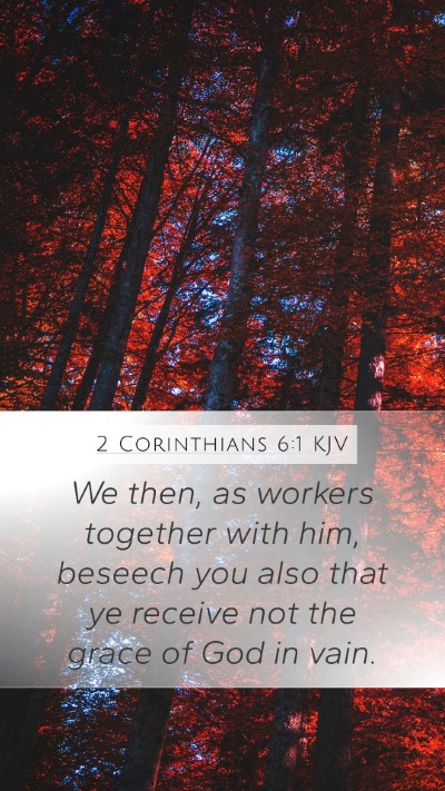 2 Corinthians 6:1 KJV Bible Verse Image