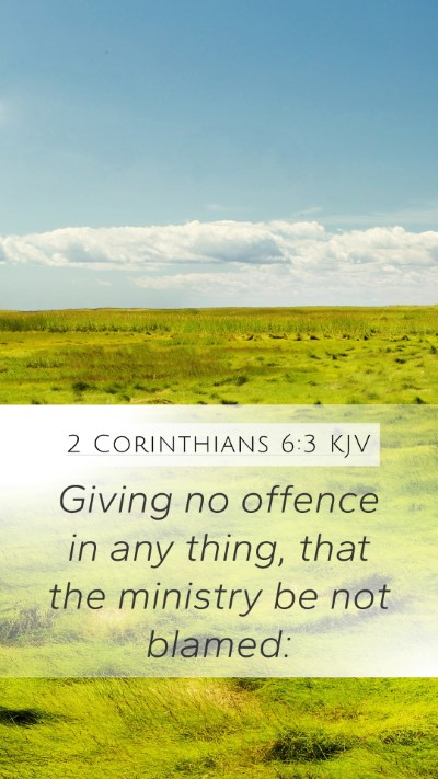 2 Corinthians 6:3 KJV Bible Verse Image