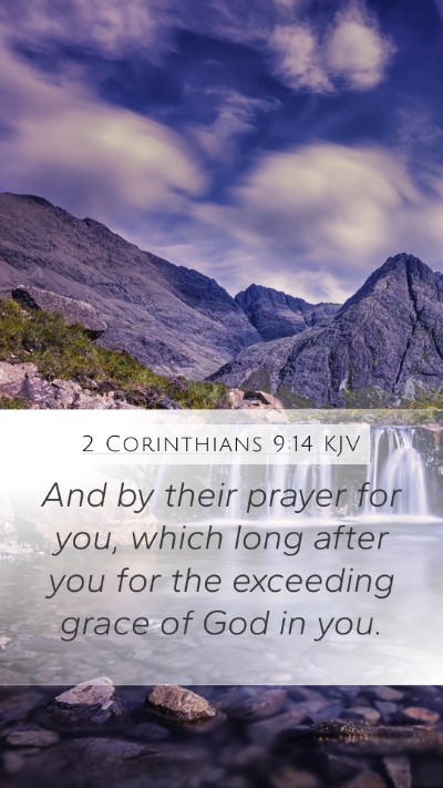 2 Corinthians 9:14 KJV Bible Verse Image