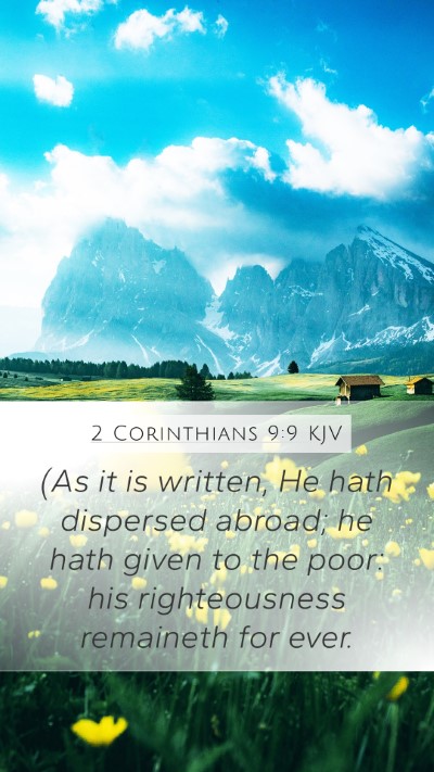 2 Corinthians 9:9 KJV Bible Verse Image
