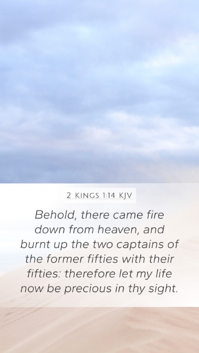 2 Kings 1:14 KJV Mobile Phone Wallpaper - Behold, there came fire down from heaven, and - Mobile Bible Verse Wallpaper