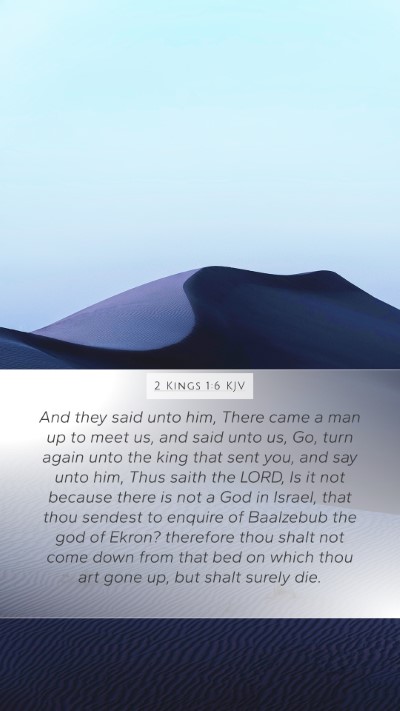 2 Kings 1:6 KJV Bible Verse Image