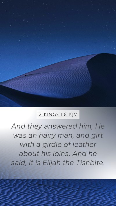 2 Kings 1:8 KJV Mobile Phone Wallpaper - And they answered him, He was an hairy man, and - Mobile Bible Verse Wallpaper