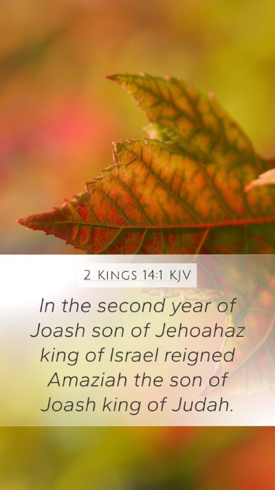 2 Kings 14:1 KJV Mobile Phone Wallpaper - In the second year of Joash son of Jehoahaz king - Mobile Bible Verse Wallpaper