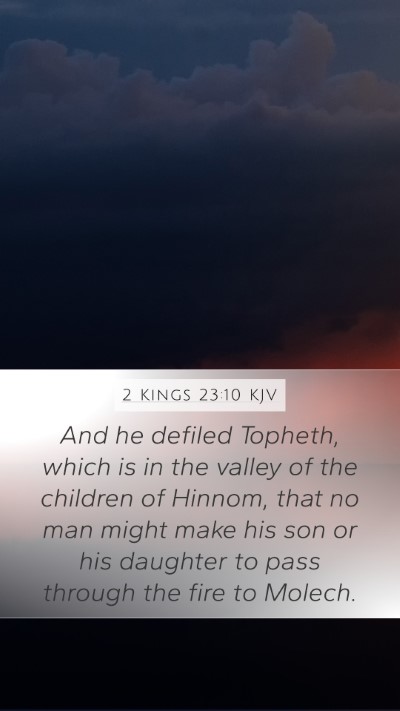 2 Kings 23:10 KJV Bible Verse Image