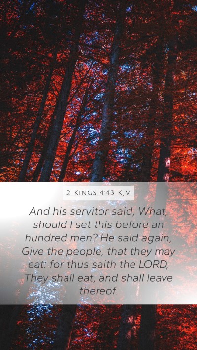2 Kings 4:43 KJV Bible Verse Image