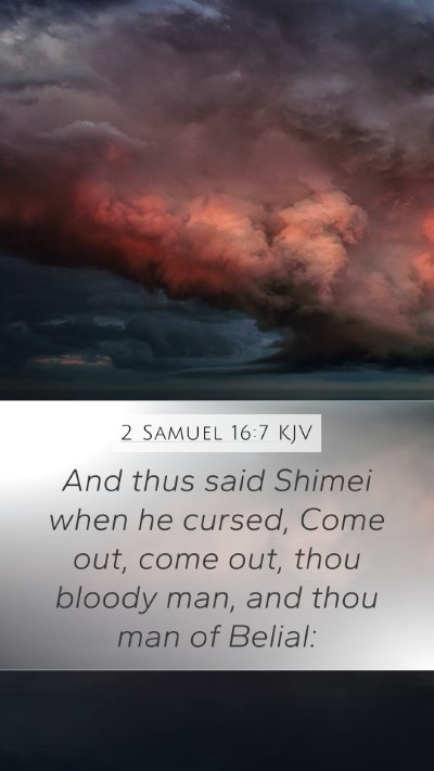 2 Samuel 16:7 KJV Bible Verse Image