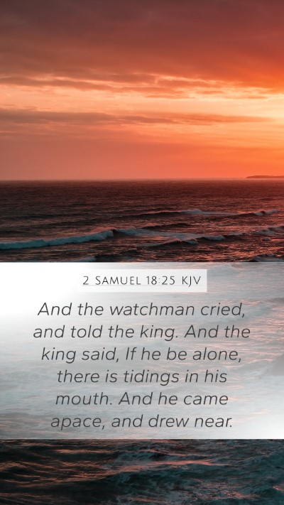 2 Samuel 18:25 KJV Mobile Phone Wallpaper - And the watchman cried, and told the king. And - Mobile Bible Verse Wallpaper