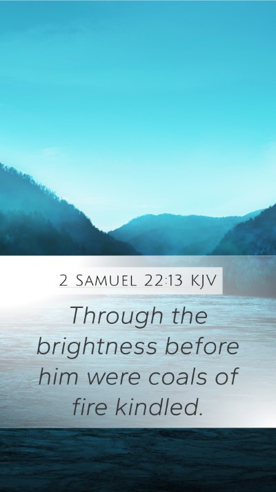 2 Samuel 22:13 KJV Mobile Phone Wallpaper - Through the brightness before him were coals of - Mobile Bible Verse Wallpaper