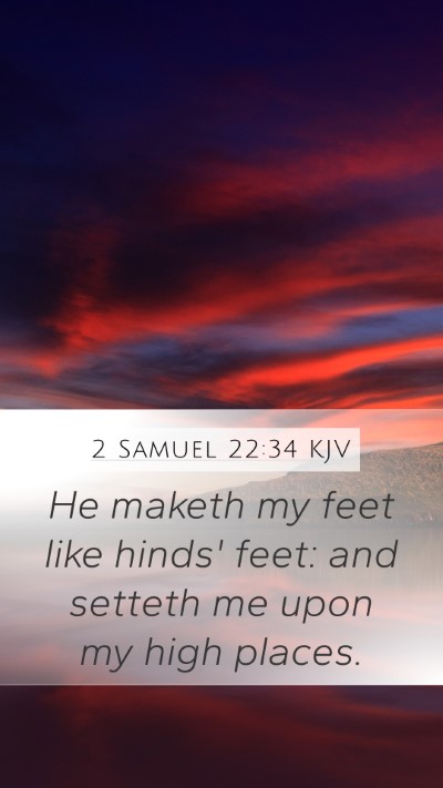 2 Samuel 22:34 KJV Bible Verse Image