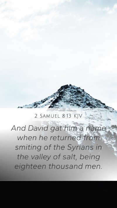 2 Samuel 8:13 KJV Bible Verse Image