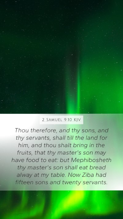 2 Samuel 9:10 KJV Bible Verse Image
