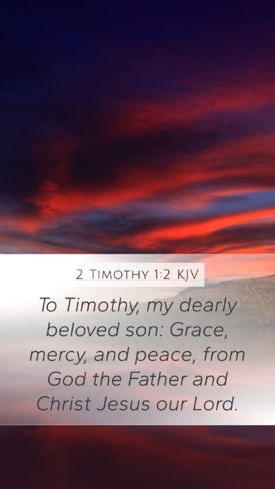 2 Timothy 1:2 KJV Mobile Phone Wallpaper - To Timothy, my dearly beloved son: Grace, mercy, - Mobile Bible Verse Wallpaper