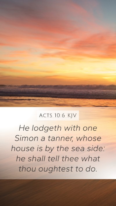 Acts 10:6 KJV Bible Verse Image