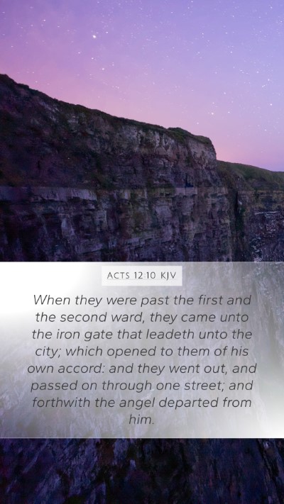 Acts 12:10 KJV Bible Verse Image