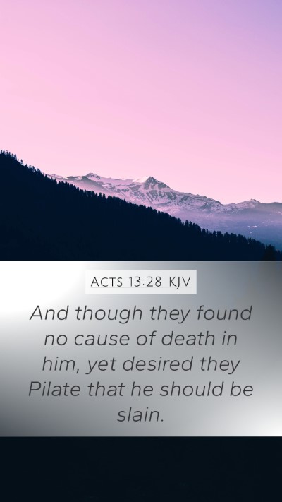 Acts 13:28 KJV Bible Verse Image