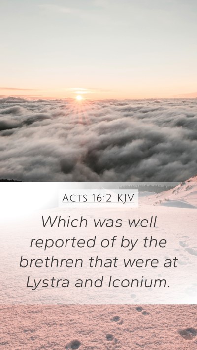 Acts 16:2 KJV Mobile Phone Wallpaper - Which was well reported of by the brethren that - Mobile Bible Verse Wallpaper