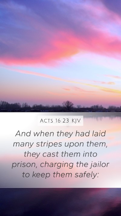 Acts 16:23 KJV Bible Verse Image