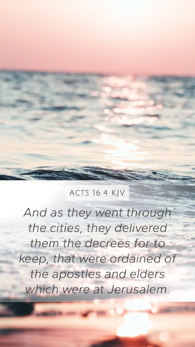 Acts 16:4 KJV Bible Verse Image