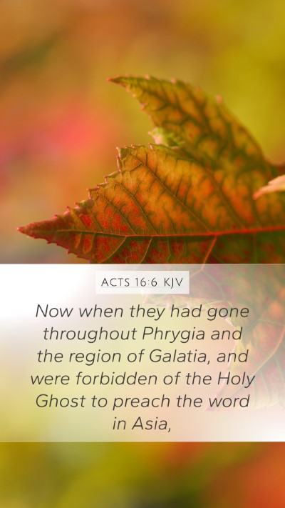 Acts 16:6 KJV Bible Verse Image