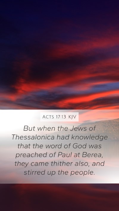 Acts 17:13 KJV Bible Verse Image