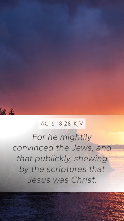 Acts 18:28 KJV Bible Verse Image
