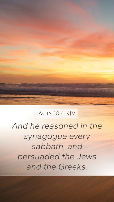Acts 18:4 KJV Bible Verse Image
