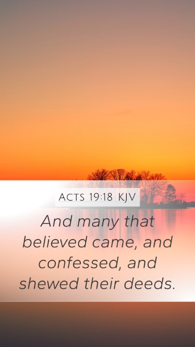 Acts 19:18 KJV Bible Verse Image