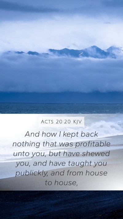 Acts 20:20 KJV Bible Verse Image