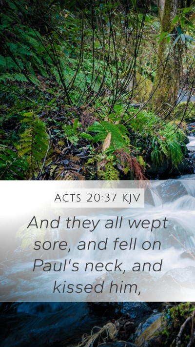 Acts 20:37 KJV Bible Verse Image