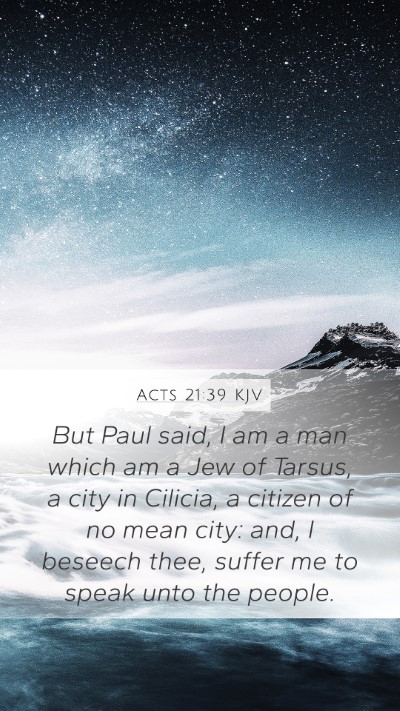 Acts 21:39 KJV Bible Verse Image