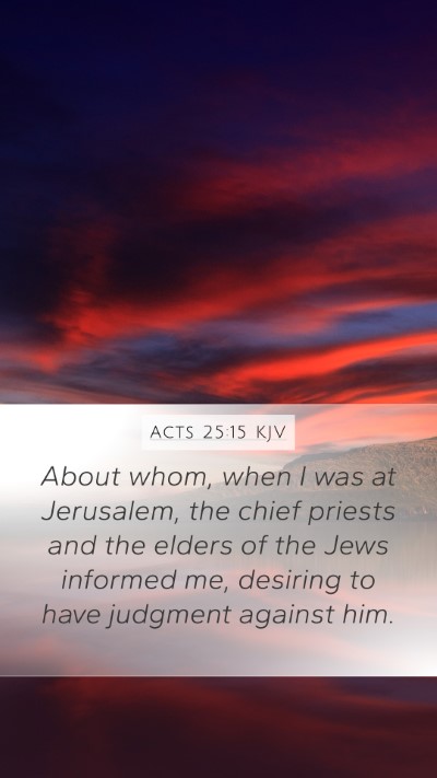 Acts 25:15 KJV Bible Verse Image